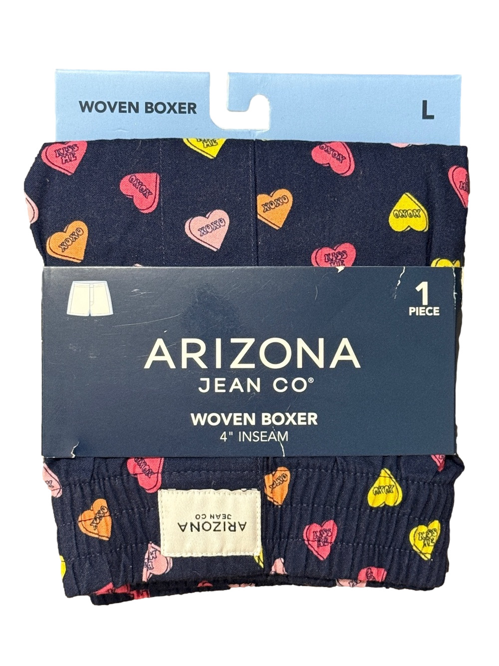 Mens Conversations Hearts Boxer Shorts - Size Large - Arizona Jean Co - NWT